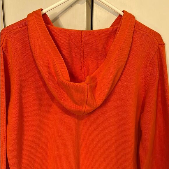 Ralph Lauren Orange Petite Cotton Knit Long Sleeve Pull Over Hoodie PM - Picture 2 of 14